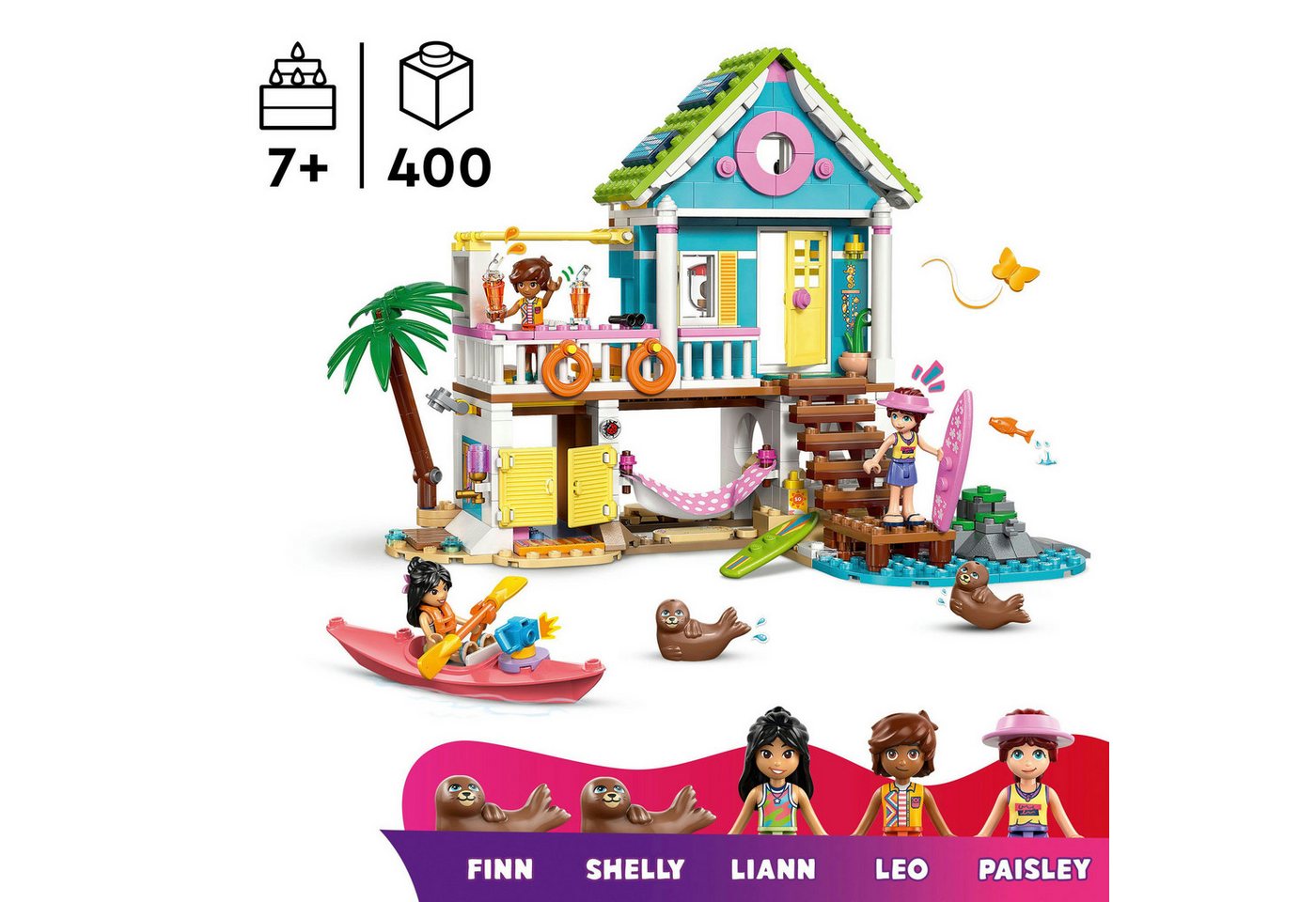 LEGO® Strandhaus mit Robben (42699), LEGO Friends Konstruktionsspielsteine, (400 St), Made in Europe – Bild 3 von 5