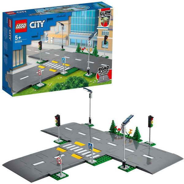 LEGO® Straßenkreuzung mit Ampeln (60304), LEGO City Town Konstruktionsspielsteine, (112 St), Made in Europe