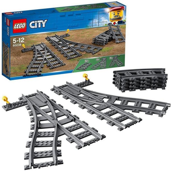 LEGO® Switch Tracks (60238), LEGO City Konstruktionsspielsteine, (6 St), Made in Europe