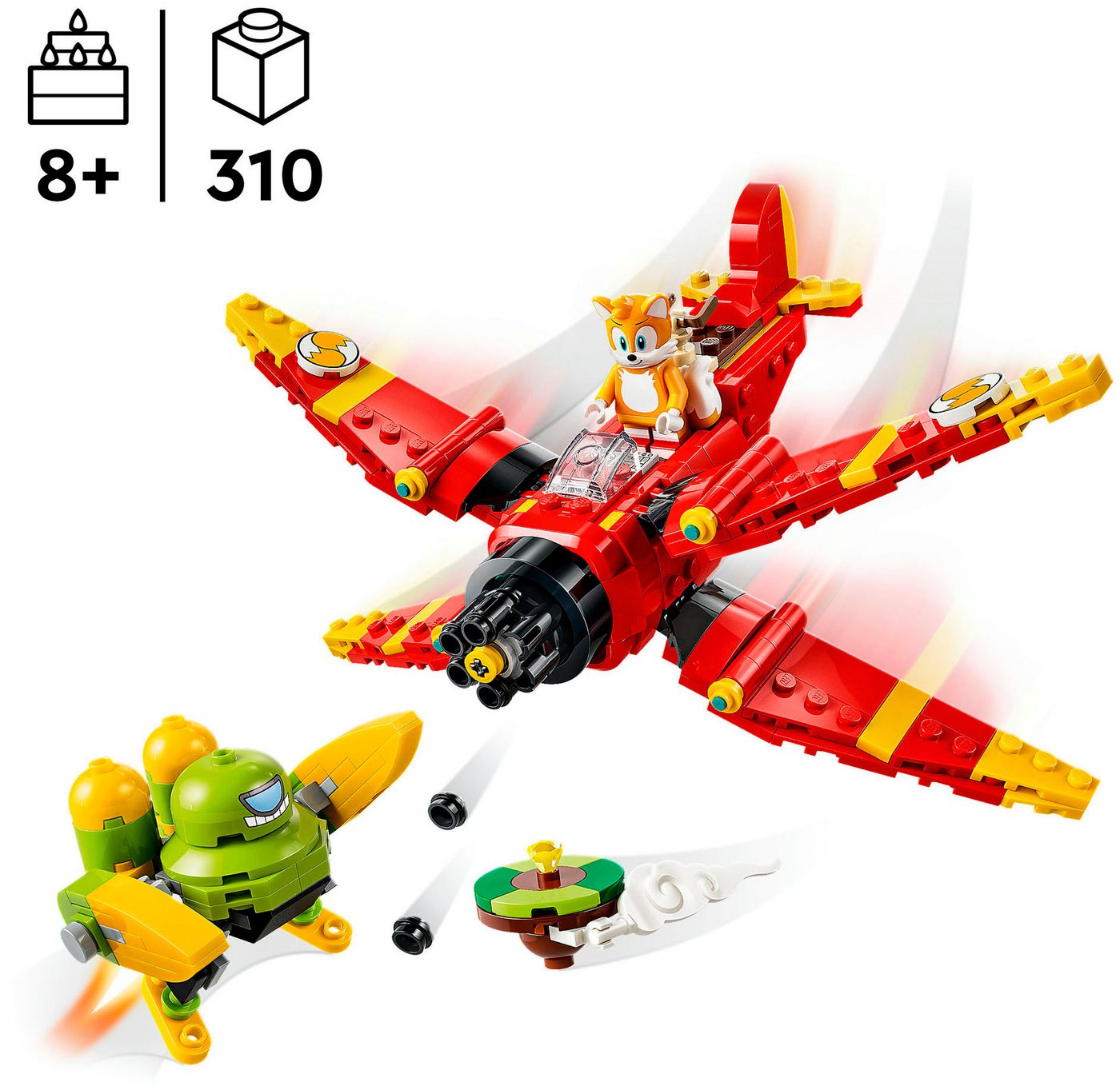 LEGO® Tails' Tornado-1 (77119), LEGO Sonic Konstruktionsspielsteine, (310 St), Made in Europe – Bild 3 von 5