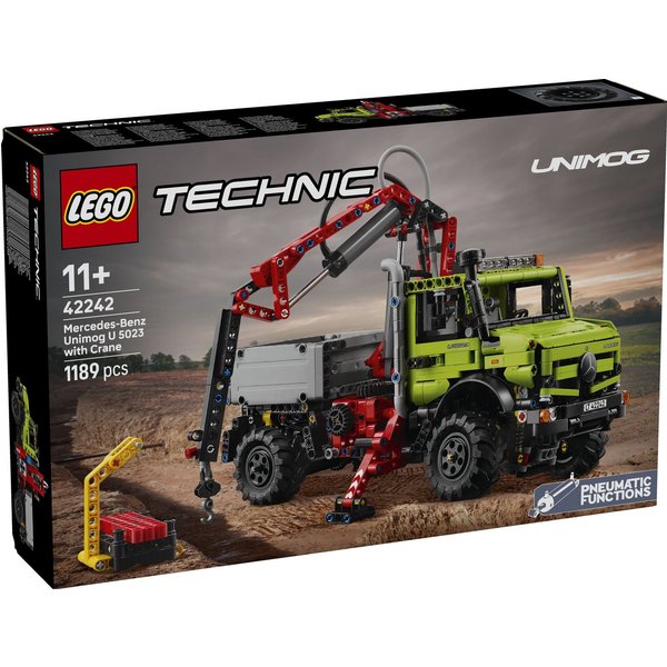 LEGO® Technic 42242 Mercedes-Benz Unimog U 5023 mit Kran Konstruktionsspielsteine, (Set, 1189 Teile)