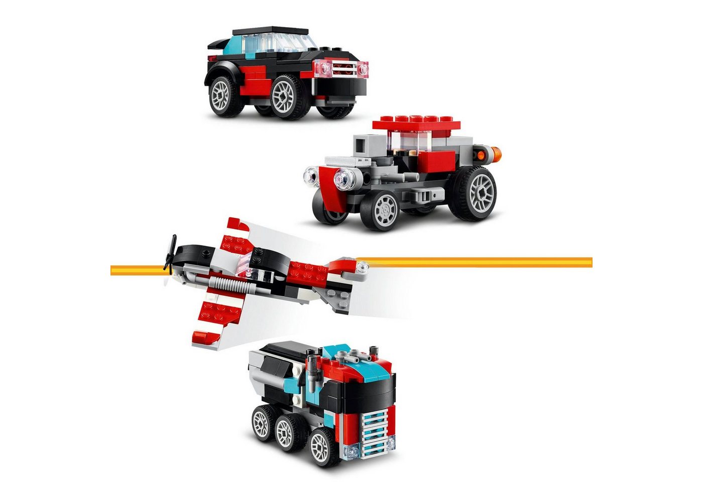 LEGO® Tieflader mit Hubschrauber (31146), LEGO Creator 3in1 Konstruktionsspielsteine, (270 St), Made in Europe – Bild 5 von 5