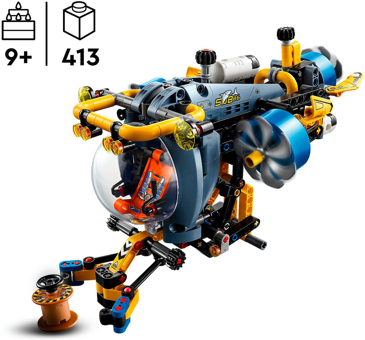 LEGO® Tiefseeforscher U-Boot (42201), LEGO Technic Konstruktionsspielsteine, (413 St), Made in Europe – Bild 3 von 5