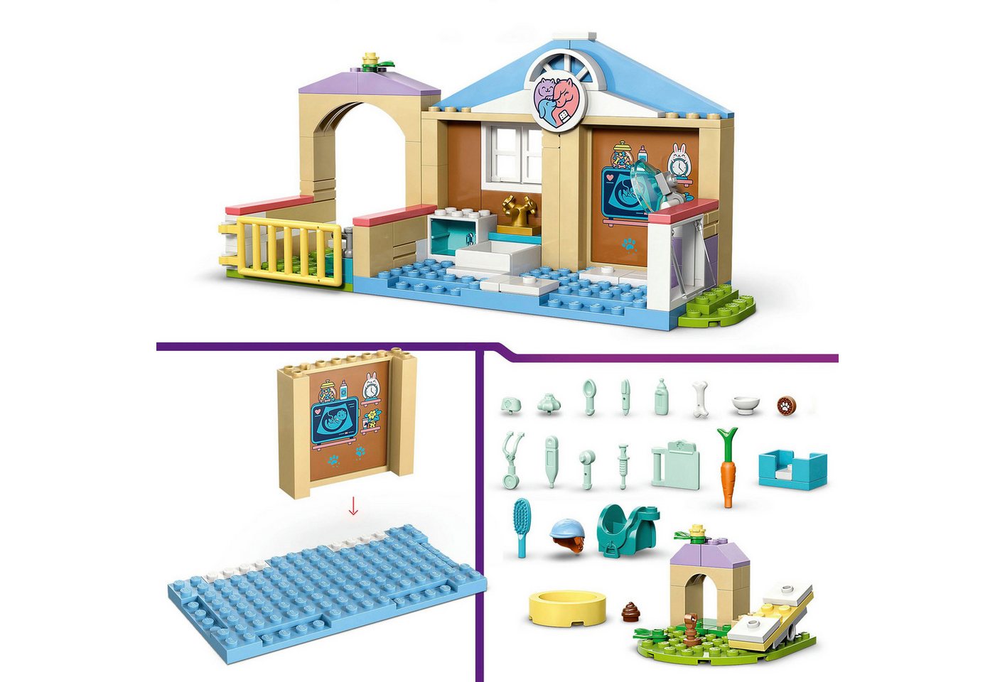 LEGO® Tierklinik (42696), LEGO Friends Konstruktionsspielsteine, (141 St), Made in Europe – Bild 4 von 5