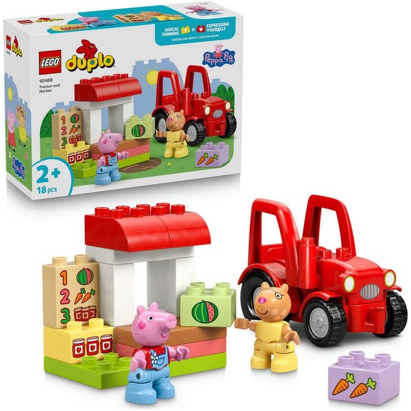 LEGO® Traktor und Marktstand (10468), LEGO DUPLO Peppa Pig Konstruktionsspielsteine, (18 St)