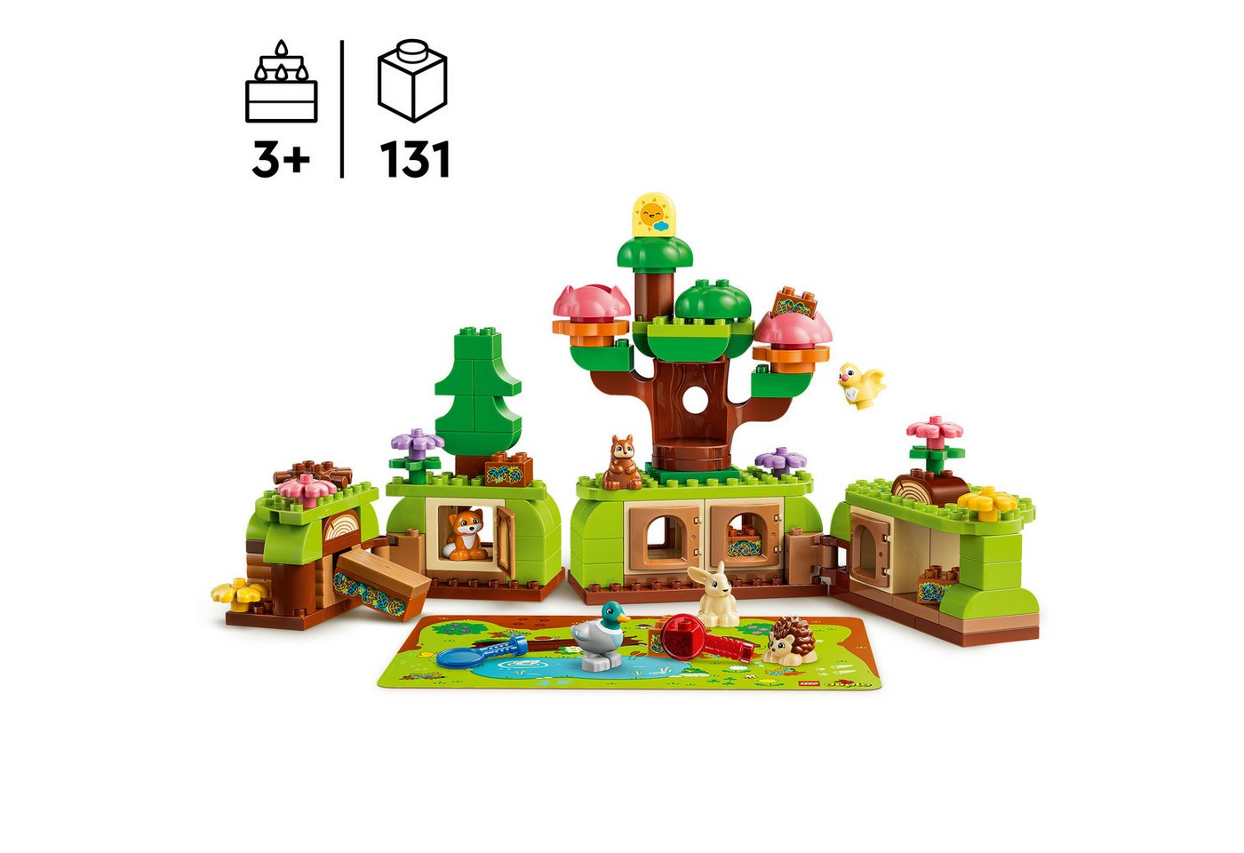 LEGO® Wald mit wilden Tieren (10480), LEGO DUPLO Town Konstruktionsspielsteine, (131 St), Made in Europe – Bild 3 von 5