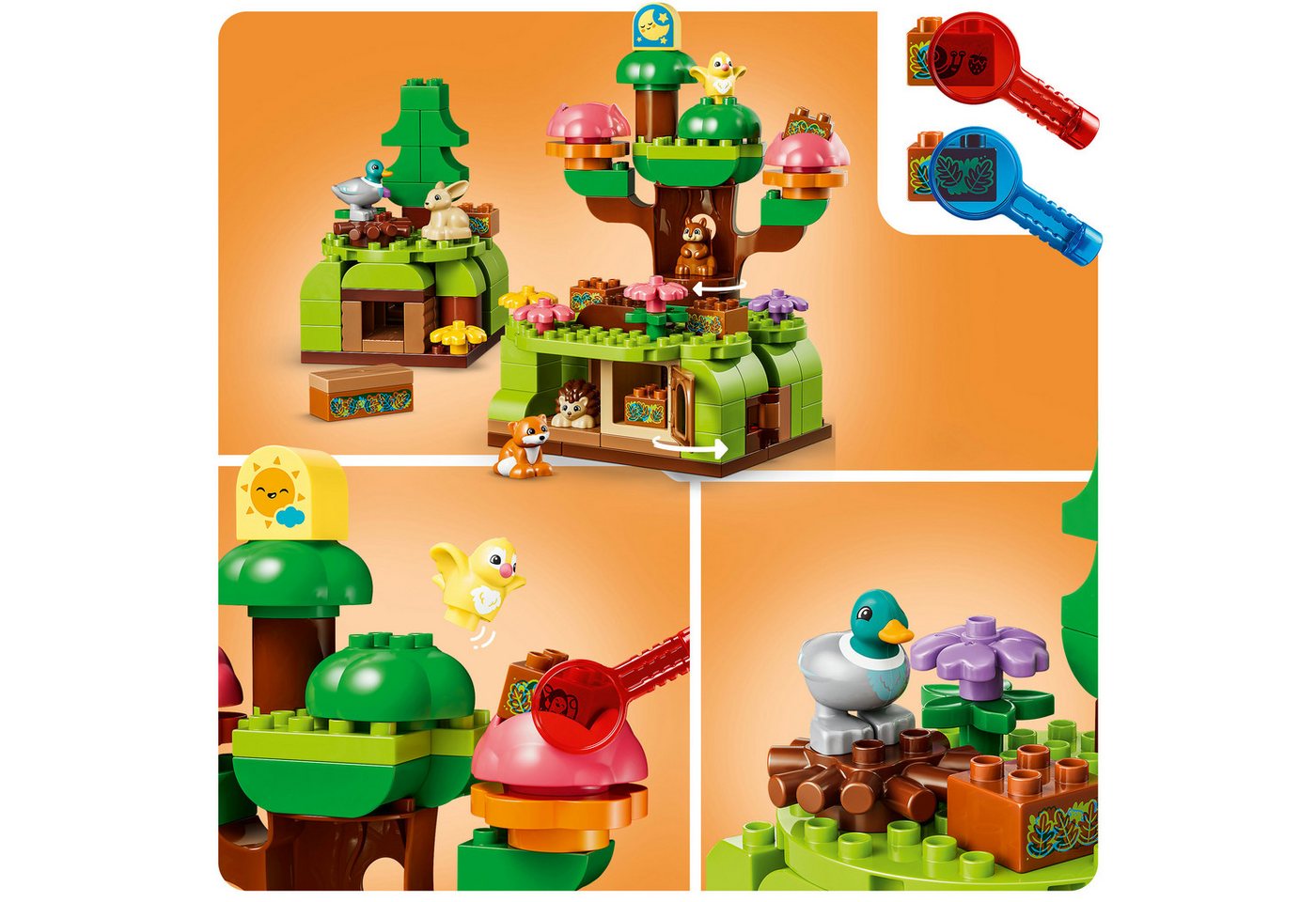 LEGO® Wald mit wilden Tieren (10480), LEGO DUPLO Town Konstruktionsspielsteine, (131 St), Made in Europe – Bild 4 von 5