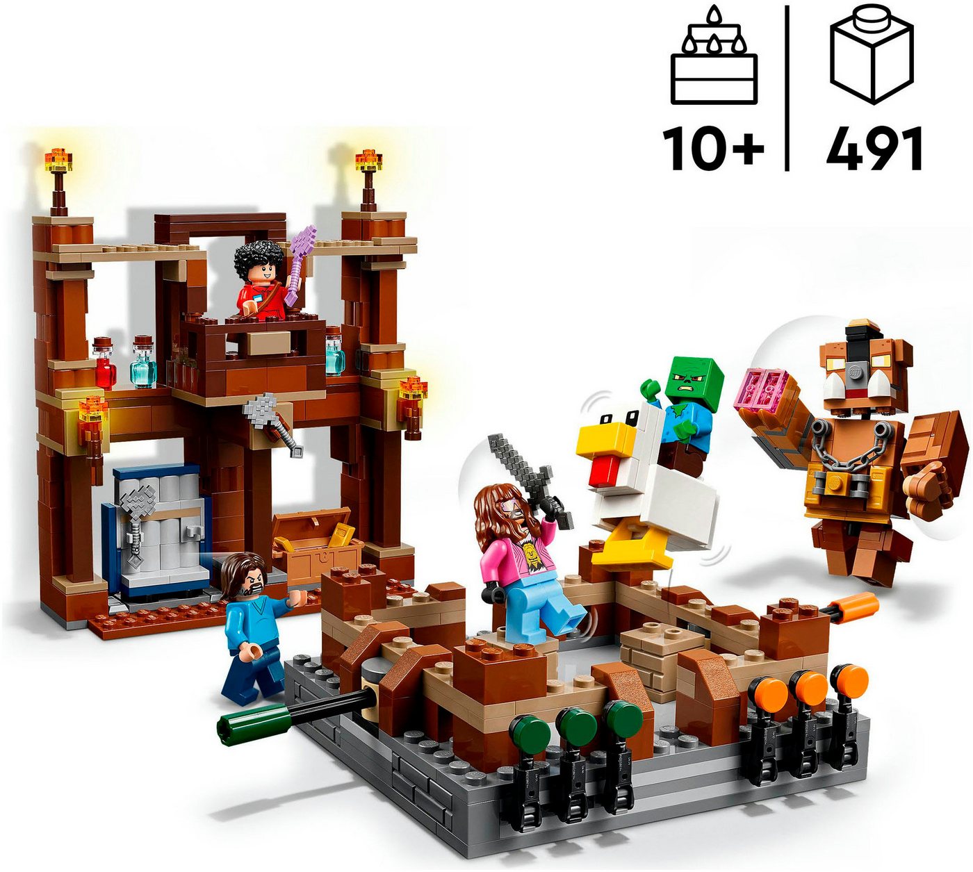 LEGO® Waldanwesen mit Boxring (21272), LEGO Minecraft Konstruktionsspielsteine, (491 St), Made in Europe – Bild 3 von 5