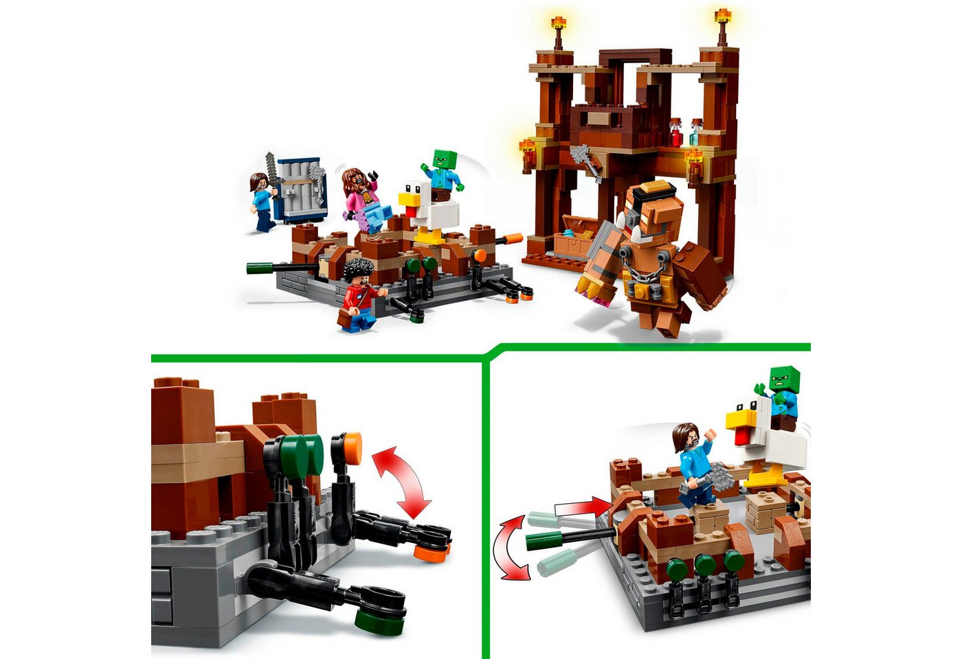 LEGO® Waldanwesen mit Boxring (21272), LEGO Minecraft Konstruktionsspielsteine, (491 St), Made in Europe – Bild 4 von 5