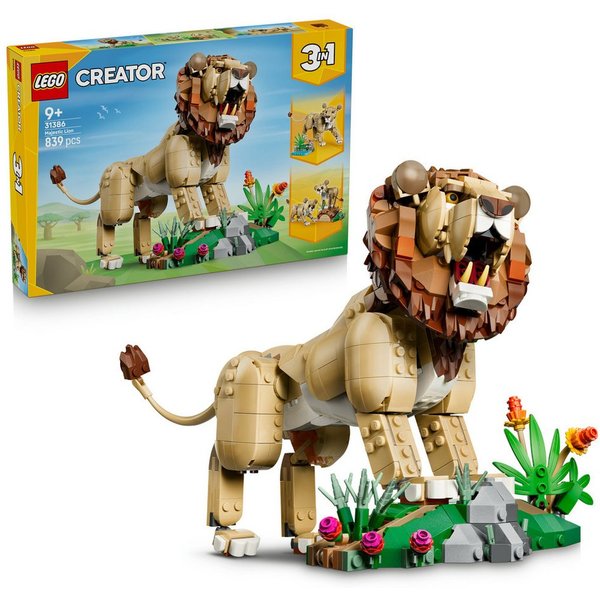 LEGO® Wilde Tiere: Majestätischer Löwe (31386), LEGO Creator Konstruktionsspielsteine, (839 St), Made in Europe