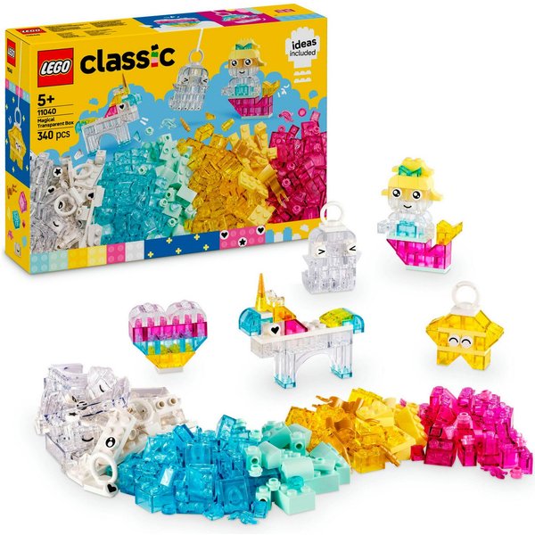 LEGO® Zauberbox mit durchsichtigen Steinen (11040), LEGO Classic Konstruktionsspielsteine, (340 St), Made in Europe
