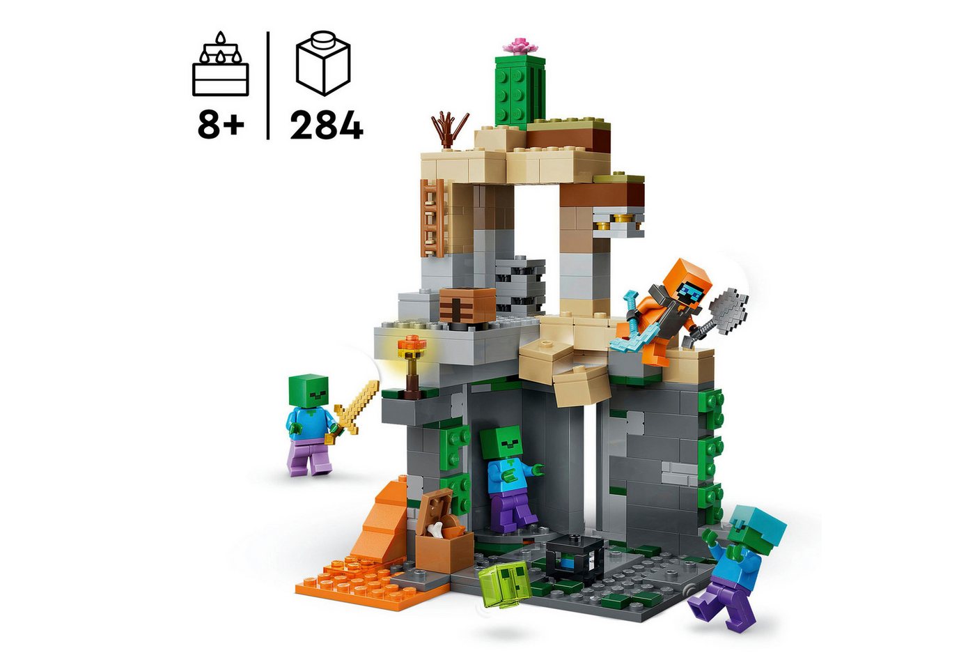 LEGO® Zombieverlies (21587), LEGO Minecraft Konstruktionsspielsteine, (284 St), Made in Europe – Bild 3 von 5