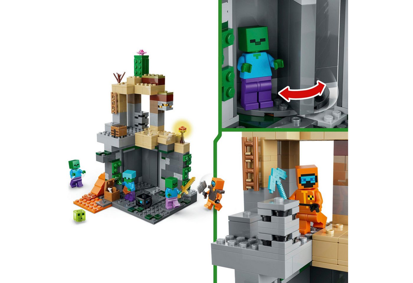 LEGO® Zombieverlies (21587), LEGO Minecraft Konstruktionsspielsteine, (284 St), Made in Europe – Bild 4 von 5