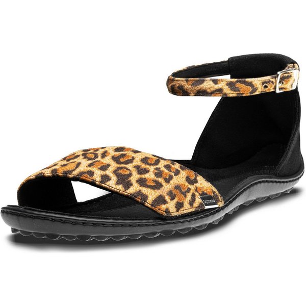 Leguano Barfußschuh Sommerschuh, Riemchensandale, Flats in angesagter Leo-Optik