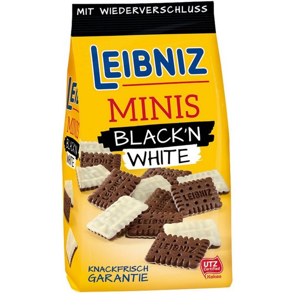 LEIBNIZ Kekse, Leibniz Minis Black n White Butterkekse mit weißer Schokolde 125g