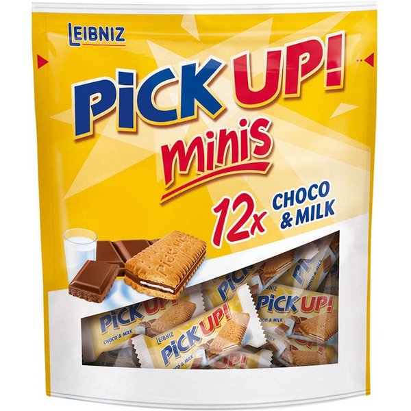 LEIBNIZ Kekse, Leibniz PiCK UP Minis Choco und Milch mit Milchcreme 12 Stück 127g