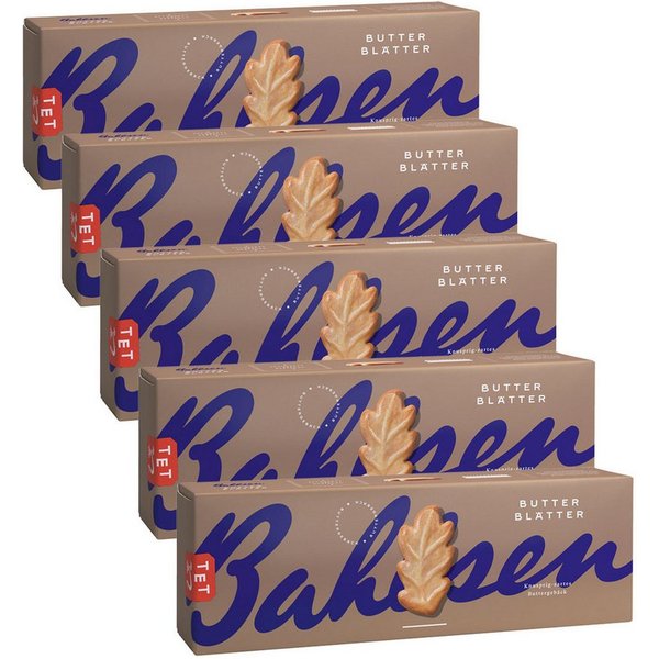 LEIBNIZ Kekse, Bahlsen Butterblätter knusprig zartes Buttergebäck 125g 5er Pack