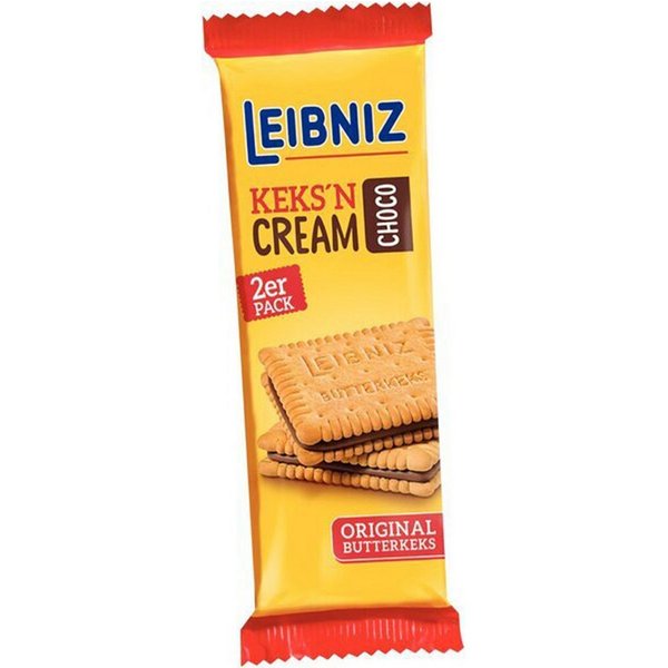 LEIBNIZ Kekse, Leibniz Keksn Cream Choco Keks mit Schoko 2er Snack Pack 38g