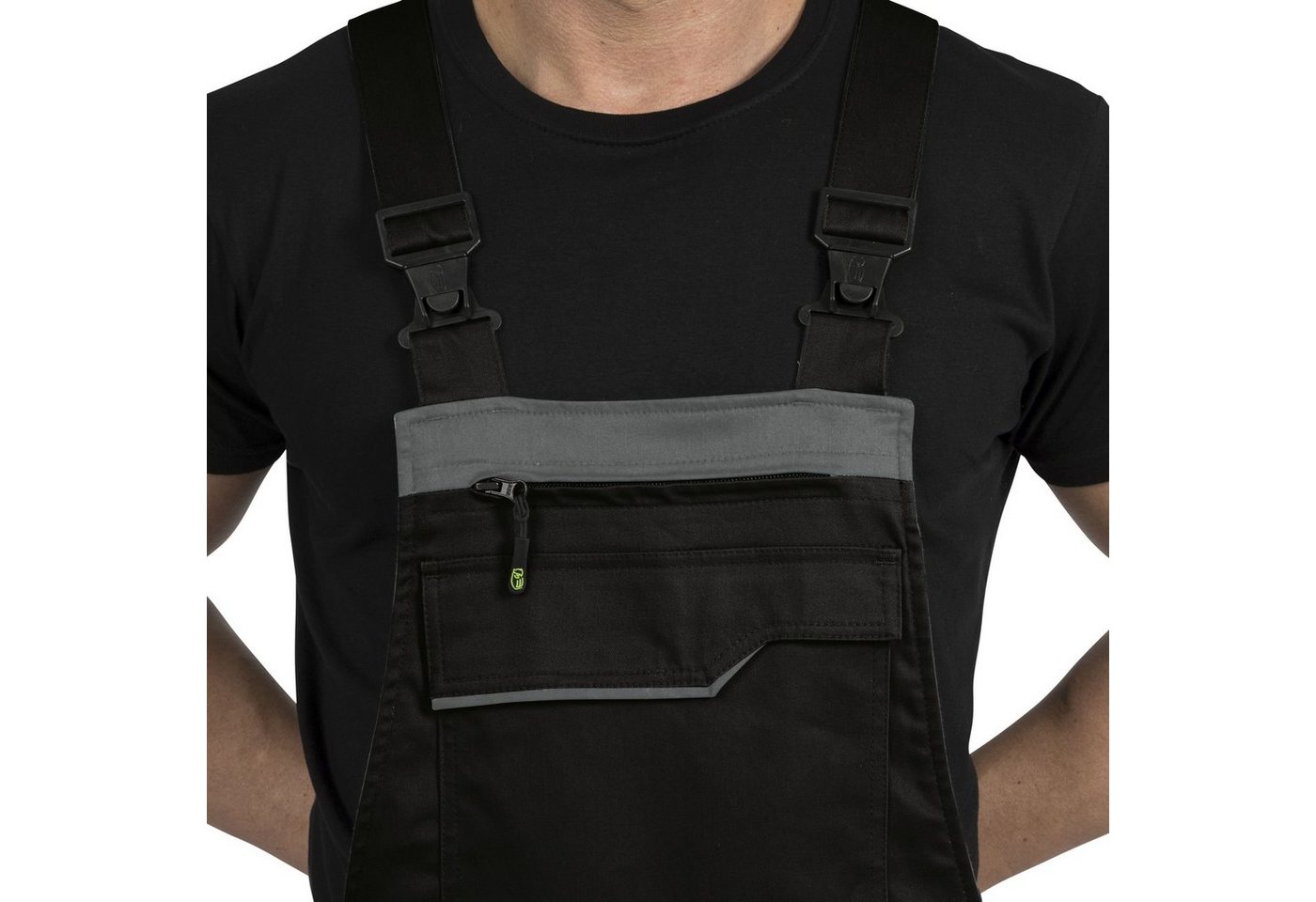 Leibwächter Arbeitslatzhose Herren Flex-Line Latzhose (Arbeitshose mit Keil im Schritt) mit Reflektoren – Bild 5 von 5