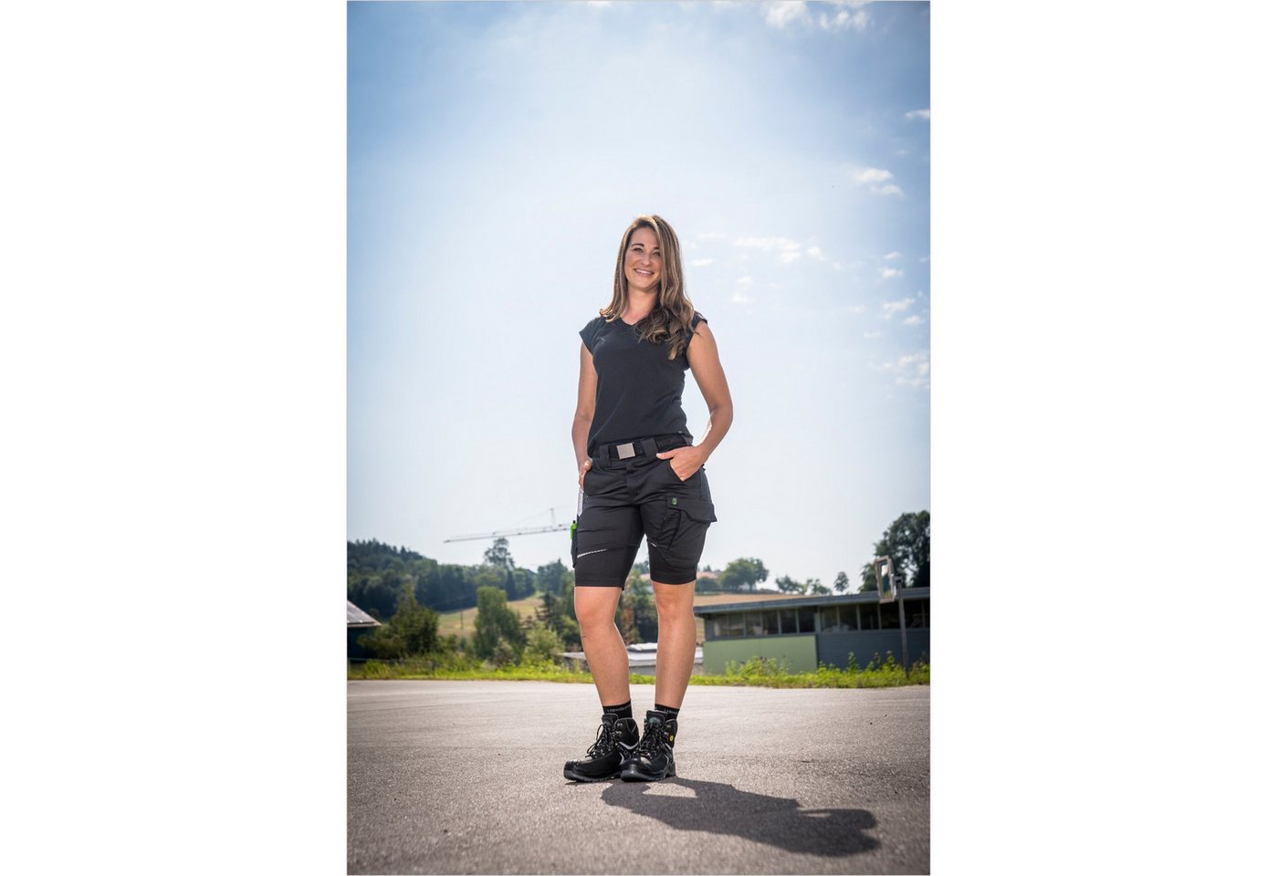 Leibwächter Arbeitsshorts Damen Flex-Line Arbeitsshort mit Reflektoren und femininer Passform (Arbeitskleidung für Handwerk, Garten oder Freizeit, mit Cargotasc – Bild 4 von 4