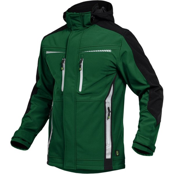 Leibwächter Softshelljacke Flex-Line Herren Übergangsjacke mit Kapuze (atmungsaktive Regenjacke, wasserdichte Softshell Arbeitsjacke) robustes 3-Lagenlaminat-So
