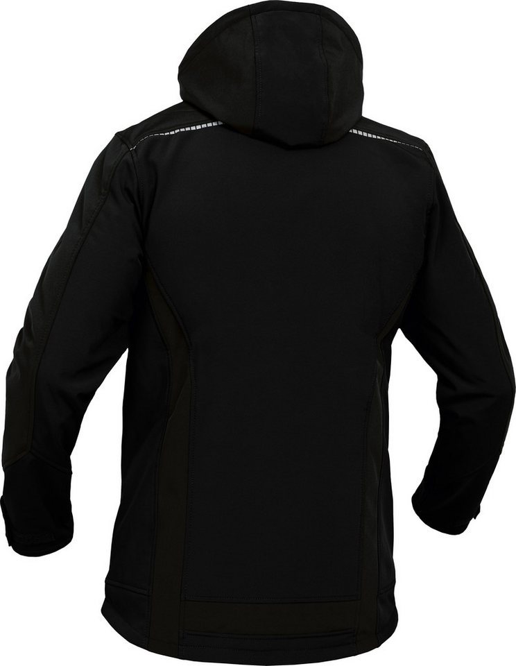 Leibwächter Softshelljacke Flex-Line Herren Übergangsjacke mit Kapuze (atmungsaktive Regenjacke, wasserdichte Softshell Arbeitsjacke) robustes 3-Lagenlaminat-So – Bild 2 von 4
