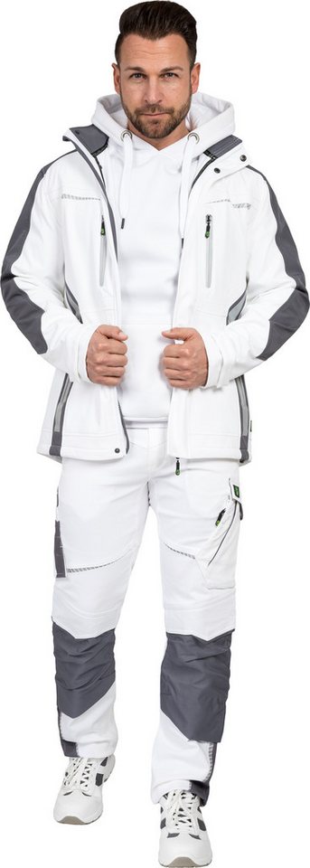 Leibwächter Softshelljacke Flex-Line Herren Übergangsjacke mit Kapuze (atmungsaktive Regenjacke, wasserdichte Softshell Arbeitsjacke) robustes 3-Lagenlaminat-So – Bild 3 von 5