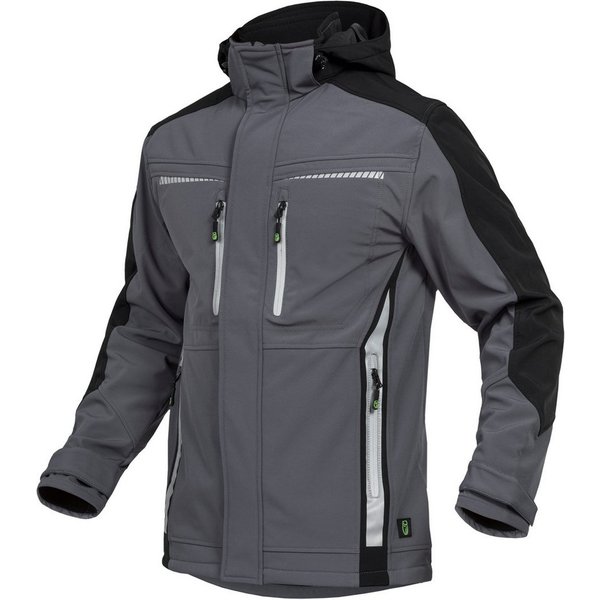 Leibwächter Softshelljacke Flex-Line Herren Übergangsjacke mit Kapuze (atmungsaktive Regenjacke, wasserdichte Softshell Arbeitsjacke) robustes 3-Lagenlaminat-So