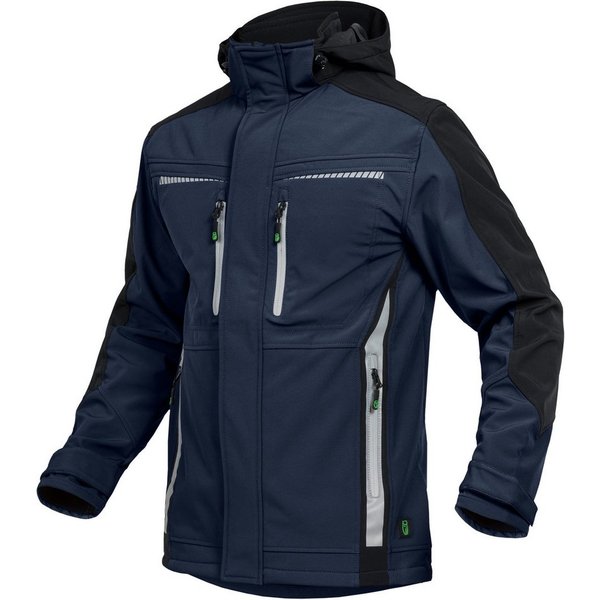 Leibwächter Softshelljacke Flex-Line Herren Übergangsjacke mit Kapuze (atmungsaktive Regenjacke, wasserdichte Softshell Arbeitsjacke) robustes 3-Lagenlaminat-So
