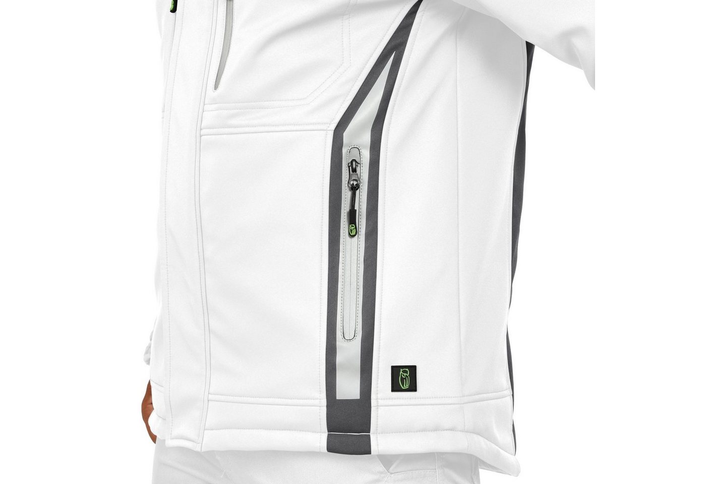 Leibwächter Winterjacke Flex-Line Herren Winter Softshelljacke mit Rückenisolierung (Winterjacke mit Reflektoren, Softshelljacke mit abnehmbarer Kapuze) atmungs – Bild 4 von 5