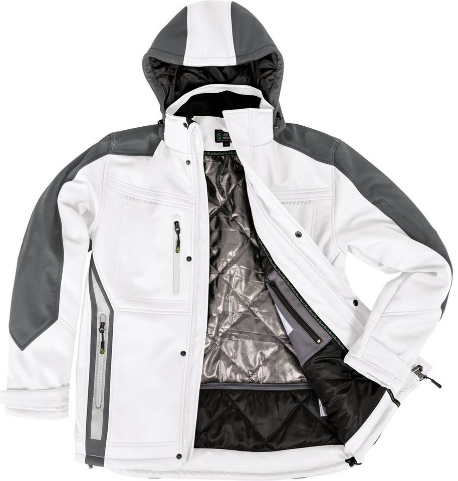 Leibwächter Winterjacke Flex-Line Herren Winter Softshelljacke mit Rückenisolierung (Winterjacke mit Reflektoren, Softshelljacke mit abnehmbarer Kapuze) atmungs – Bild 5 von 5