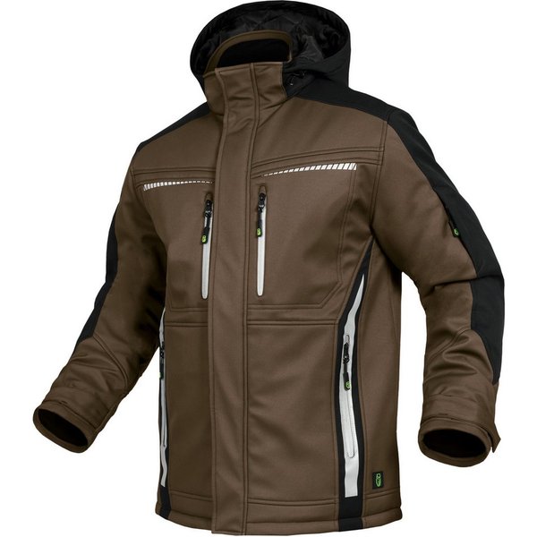 Leibwächter Winterjacke Flex-Line Herren Winter Softshelljacke mit Rückenisolierung (Winterjacke mit Reflektoren, Softshelljacke mit abnehmbarer Kapuze) atmungs