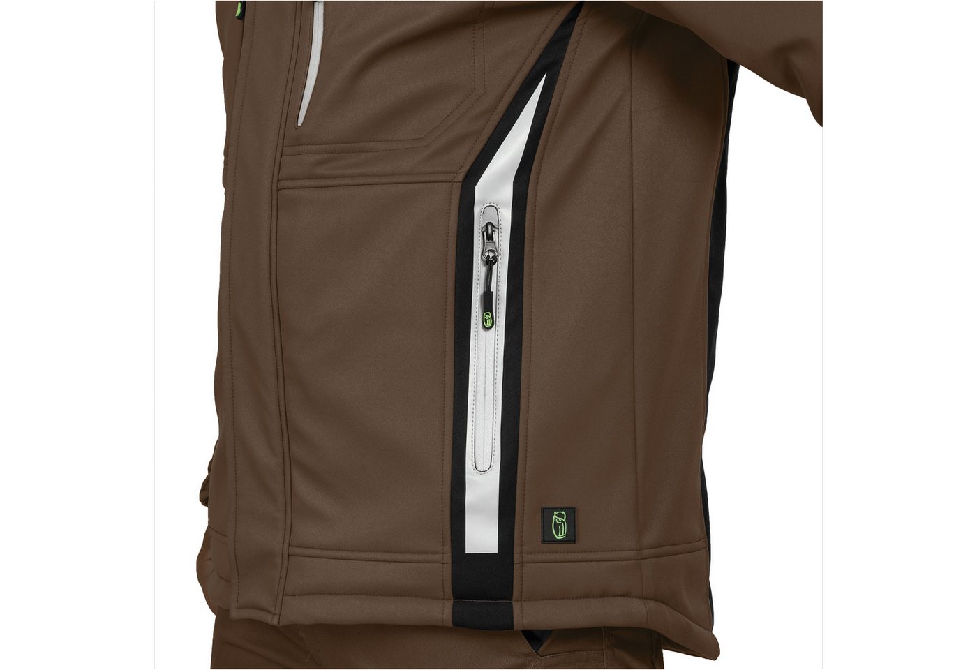 Leibwächter Winterjacke Flex-Line Herren Winter Softshelljacke mit Rückenisolierung (Winterjacke mit Reflektoren, Softshelljacke mit abnehmbarer Kapuze) atmungs – Bild 4 von 5