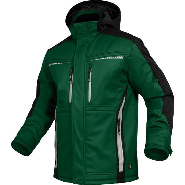 Leibwächter Winterjacke Flex-Line Herren Winter Softshelljacke mit Rückenisolierung (Winterjacke mit Reflektoren, Softshelljacke mit abnehmbarer Kapuze) atmungs