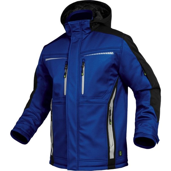 Leibwächter Winterjacke Flex-Line Herren Winter Softshelljacke mit Rückenisolierung (Winterjacke mit Reflektoren, Softshelljacke mit abnehmbarer Kapuze) atmungs