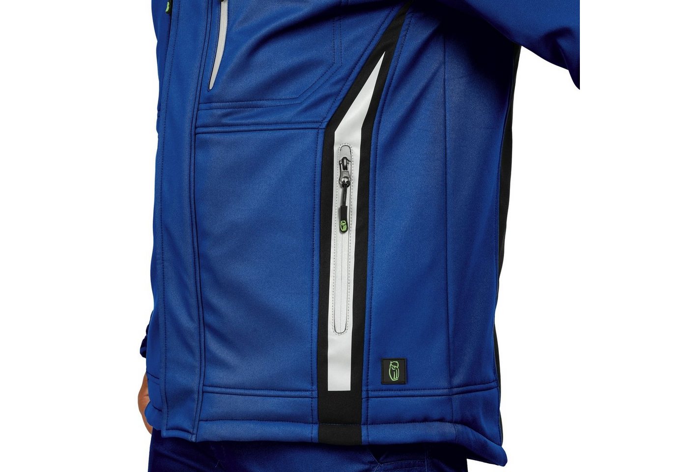 Leibwächter Winterjacke Flex-Line Herren Winter Softshelljacke mit Rückenisolierung (Winterjacke mit Reflektoren, Softshelljacke mit abnehmbarer Kapuze) atmungs – Bild 4 von 5
