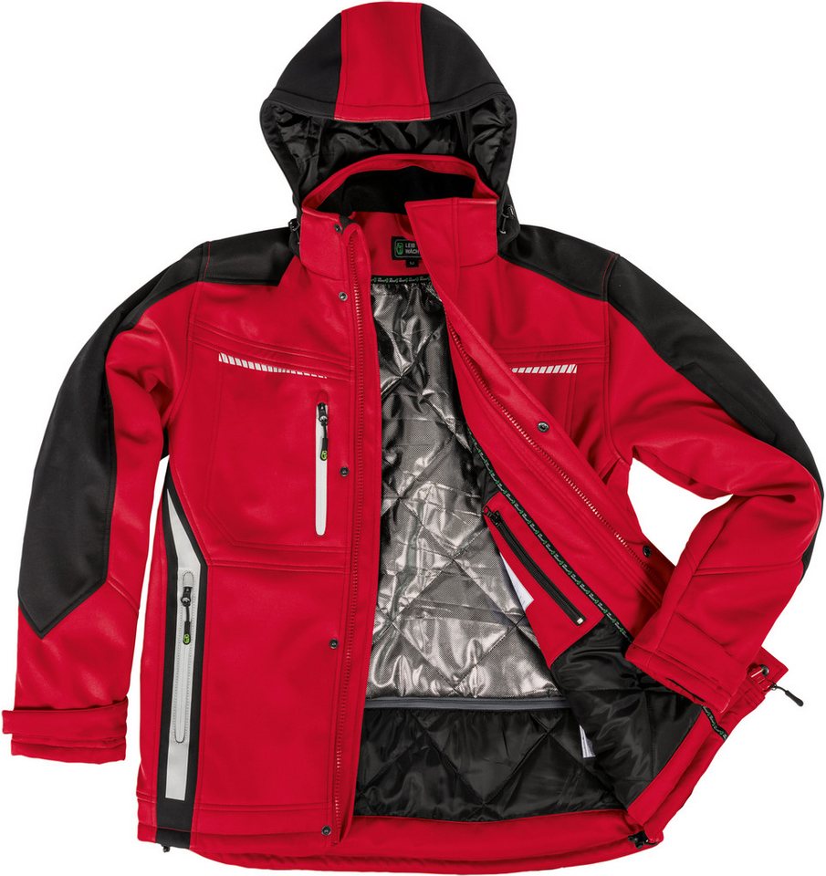 Leibwächter Winterjacke Flex-Line Herren Winter Softshelljacke mit Rückenisolierung (Winterjacke mit Reflektoren, Softshelljacke mit abnehmbarer Kapuze) atmungs – Bild 5 von 5