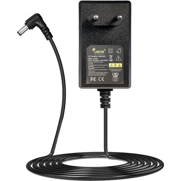 Leicke Netzteil 12V 2,5A 30W, 5,5 * 2,5mm Stecker für AVM Fritzbox 7490 Netzteil (besonders leicht, Kurzschluss-, Überspannungs- und Überhitzungsschutz)