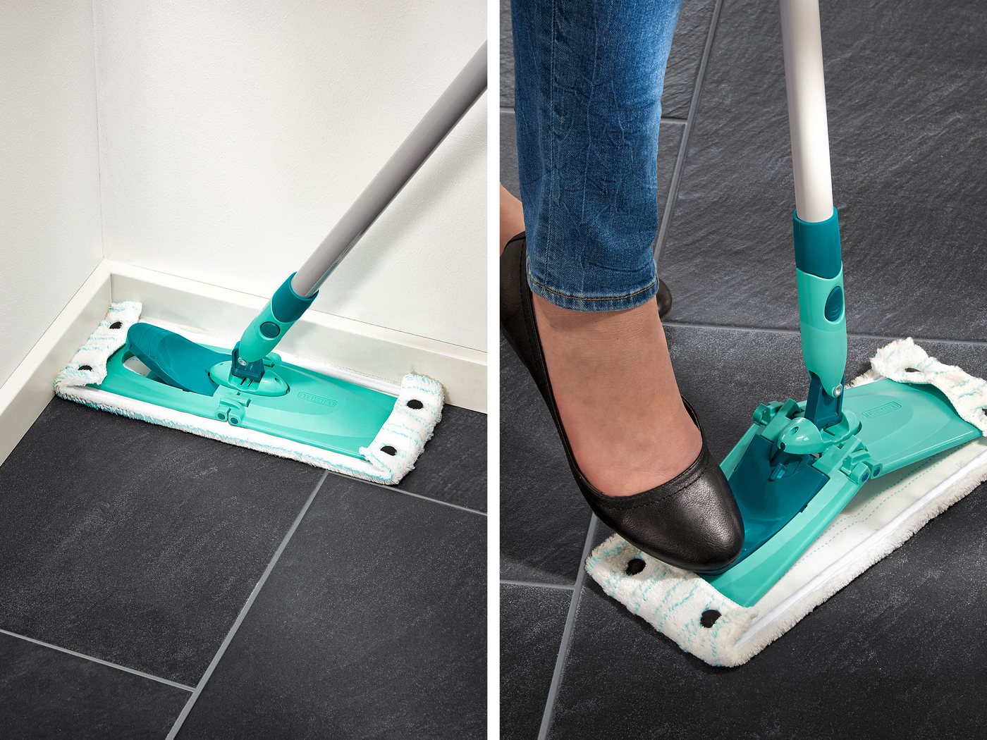 Leifheit Bundle Wischbezug CLEAN TWIST M / Combi M micro duo (2er Set) Wischbezug (Mikrofaser, 14.0x42.0 cm, 2-tlg., Waschbar bei 60°C, Wischbreite 33cm, für al – Bild 5 von 5