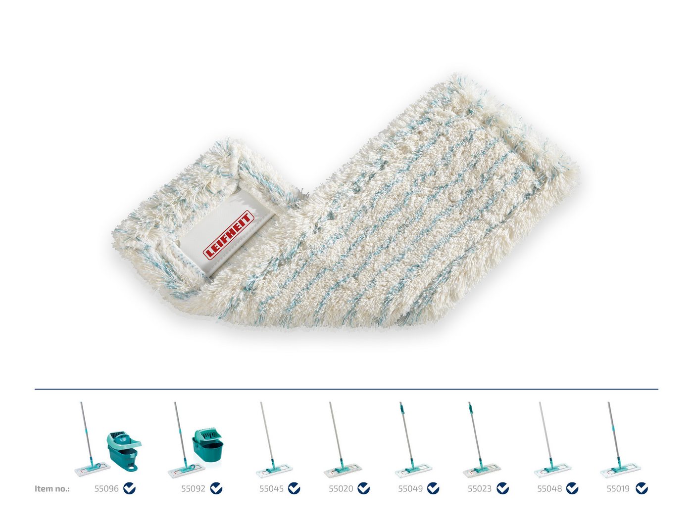 Leifheit Bundle Wischbezug Profi XL cotton plus (2er Set) Wischbezug (Kunstfaser,Baumwolle, 16.0x48.0 cm, 2-tlg., Waschbar bei 60°C, Wischbreite 42cm, für Stein – Bild 2 von 5