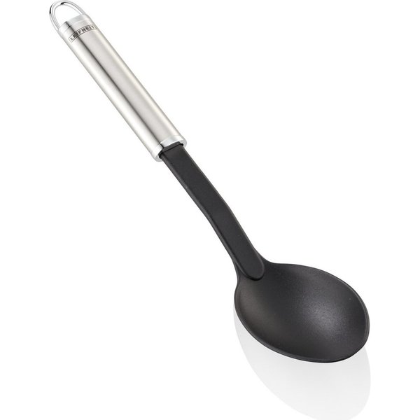 Leifheit Servierlöffel Gemüselöffel Nylon, Edelstahl, hitzebeständiges Nylon bis 160°C, Aufhängeöse