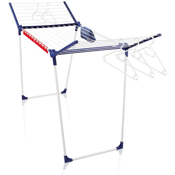 Leifheit Wäscheständer Standtrockner Pegasus Ultra Plus 23m, 20m Trockenlänge, 107cm Flügelhöhe, Kleinteilehalter, mit Kleiderbügel