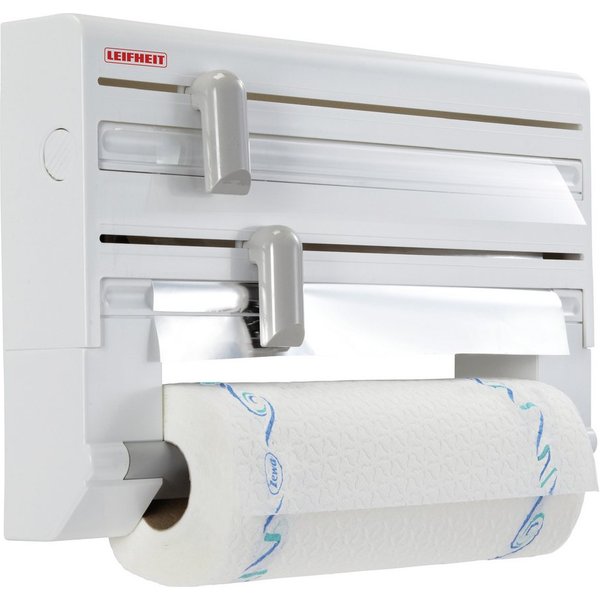 Leifheit Wandrollenhalter Parat, Kunststoff, 3-in-1