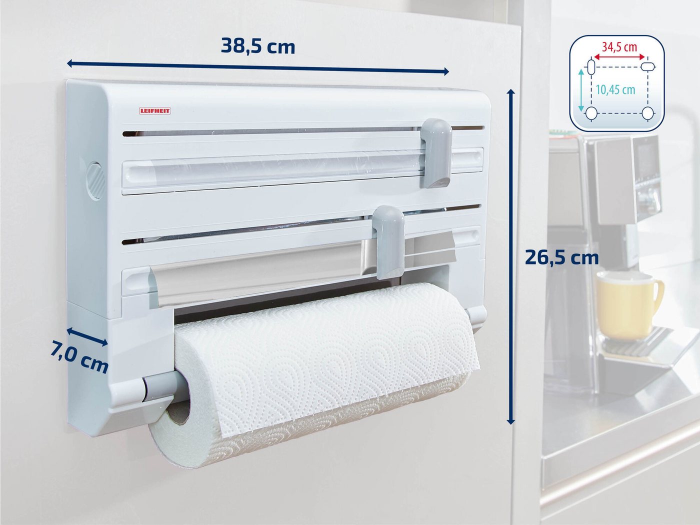 Leifheit Wandrollenhalter Parat, Kunststoff, 3-in-1 – Bild 5 von 5