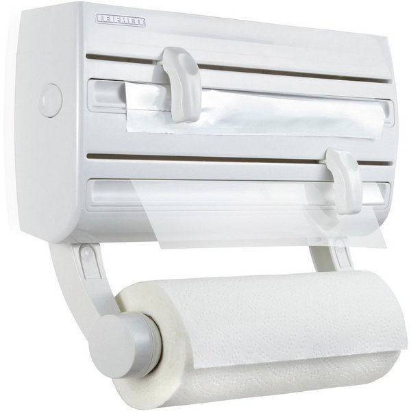 Leifheit Wandrollenhalter Parat F2, Kunststoff, 3-in1
