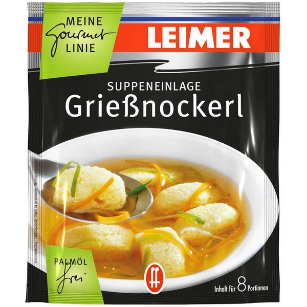 Leimer Fertiggericht, Leimer Grießnockerl beliebte Suppeneinlage für 8 Portionen 100g