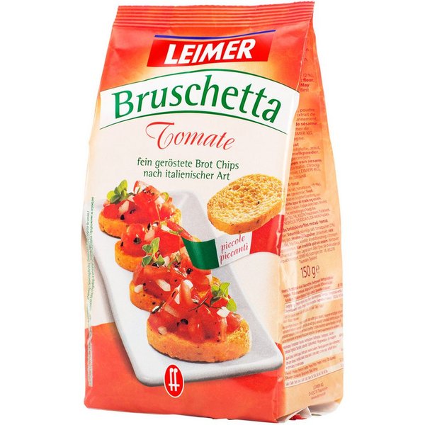 Leimer Knabberei, Leimer Bruschetta geröstete Brot Chips mit Tomate verfeinert 150g
