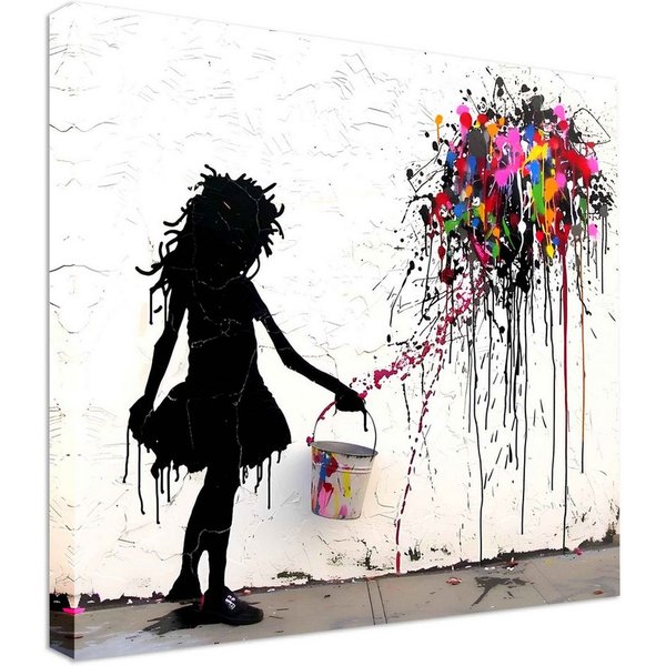 Leinwando Gemälde Leinwandbild Banksy Color Crash - Popart bilder / kunstdruck