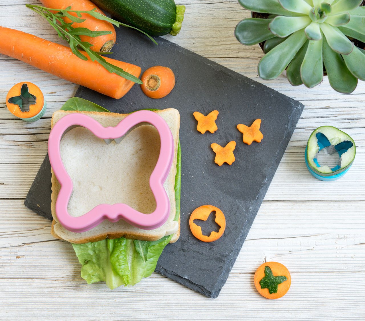 LEKKABOX Ausstechform 3er Set Schmetterlinge - Metall Ausstecher für Gemüse Obst Plätzchen, Ideal zum Ausstechen von Käse, Obst, Gemüse, Plätzchen & Co. – Bild 2 von 5