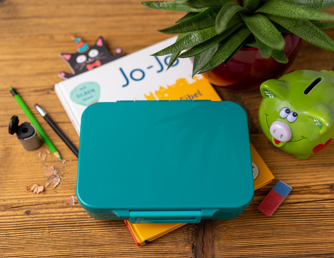 LEKKABOX Lunchbox Bentobox Brotdose, 4 Fächer - Kinder Vesperdose Brotbüchse Brotbox, Für feuchte Lebensmittel auslaufsicher, inkl. extra Trenner – Bild 5 von 5